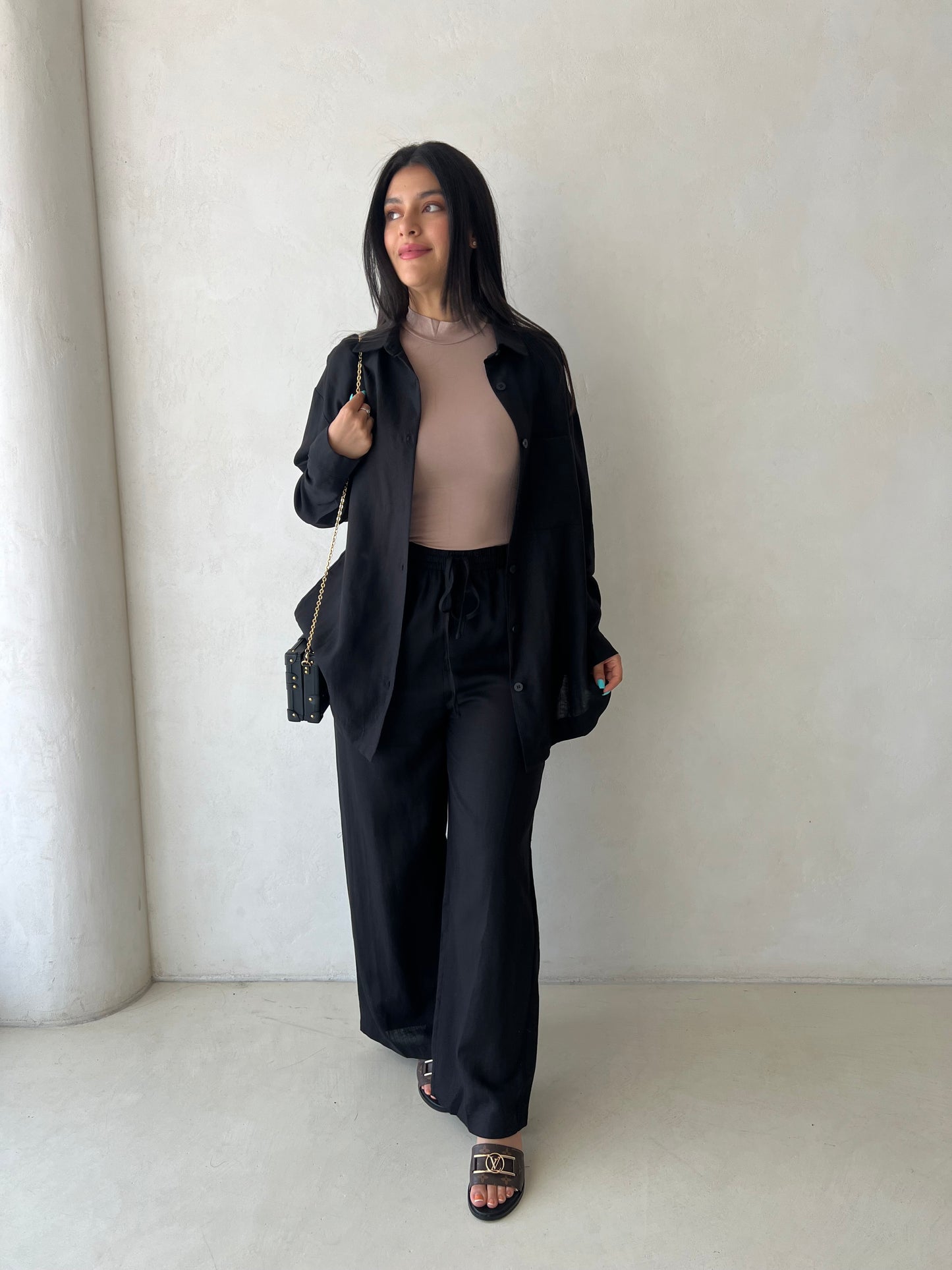 Lana linen set Black