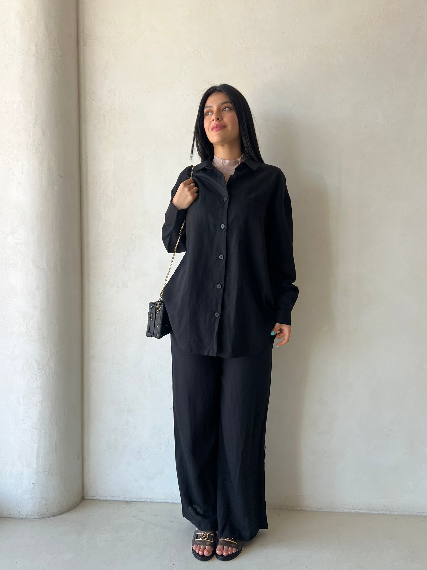 Lana linen set Black