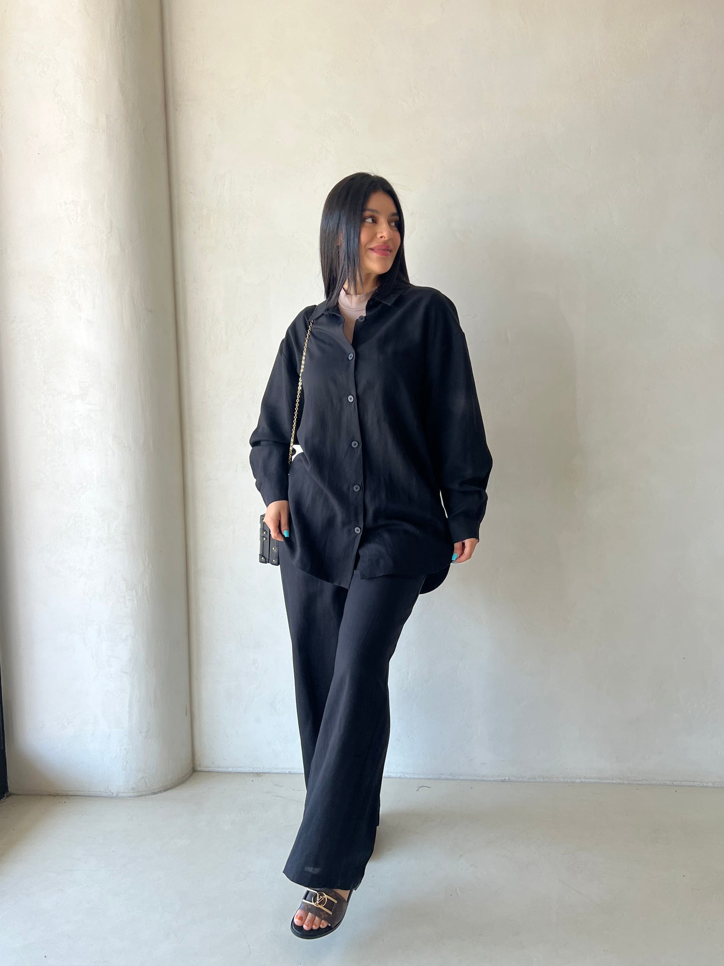 Lana linen set Black